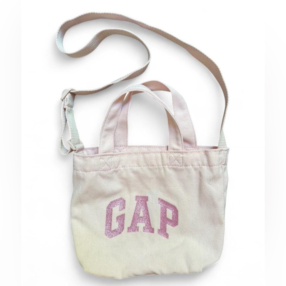 GAP mini pink sparkly tote. Shoulder strap adjustable & attached.Great condition